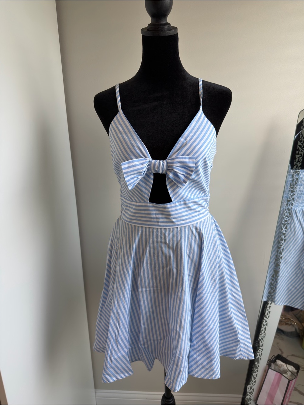 Windsor Blue & White Striped Bow Front Sundress